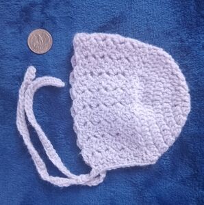 Handmade Crochet Baby Bonnet - Lavender